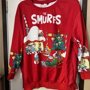Red Smurfs Graphic Sweatshirt